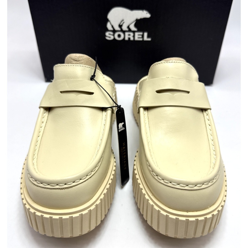 Sorel ONA AVE Loafers Womens Size 6 Honey White Sea Salt Slip On Clogs Mules - Picture 3 of 6